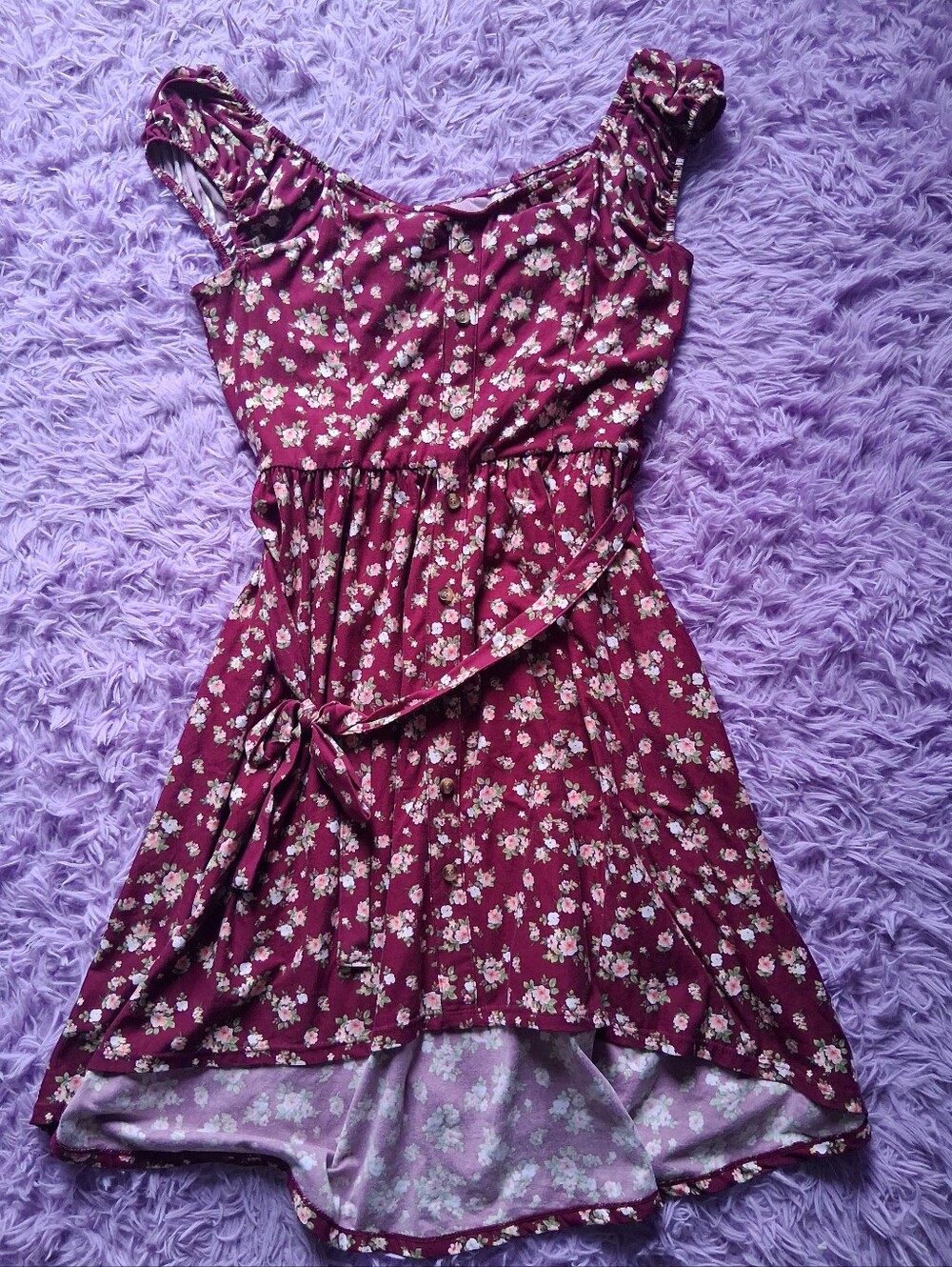 Red Floral Summer/ Fall Dress Sz L